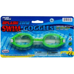 96 pieces 6" Swimming Goggles On Blister Card, 5 Assrt Clrs - Outdoor Recreation