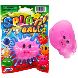 48 of 2.40" Splat Balls In Pegable Pouch Bag, 6 Assrt Styles