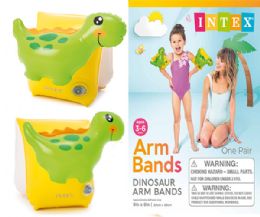 36 of 9"x8" Dinosaur Arm Bands In Pegable Box, Age 3-6