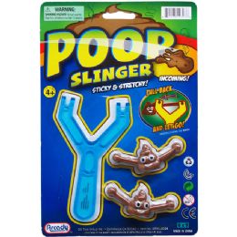 72 of 2pc Poop Slingers W/ 4.5" Slingshot On Blister Card, 2 Asst