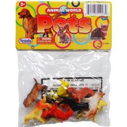 108 of 10pc 2" Plastic Dogs In Pvc Bag W/header Card