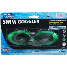 96 of 6" Swimming Goggles On Blister Card, 3 Assrt Clrs