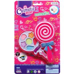 48 Bulk 6.75" Lollipop Shape Make Up Set On Blister Card