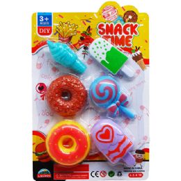 72 Bulk 6pc Pretend Dessert Play Set On Blister Card