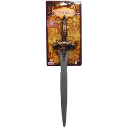 48 Bulk 20.75" Toy Knight Sword Tied On Pegable Card