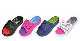 36 Bulk Women's Transition Color Slide Sandals