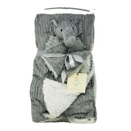 24 pieces Grey Baby Blanket W/blankie C/p 24 - Baby Accessories