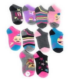 60 pieces 10pk 4-6 Jojo Siwa Emoji Ns Socks C/p 60 - Girls Ankle Sock
