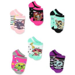60 pieces 4-6 6pk Littlest Pet Shop Girls Too Cool Ns C/p 60 - Girls Ankle Sock