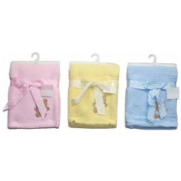 36 pieces 30"x40" Baby Blanket 3-Asst Colors C/p 36 - Baby Accessories