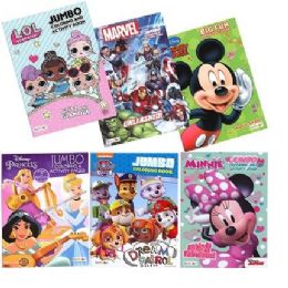 36 pieces Licensed 80pg Coloring Book, 6 Assorted Titles C/p 36 - Coloring & Activity Books