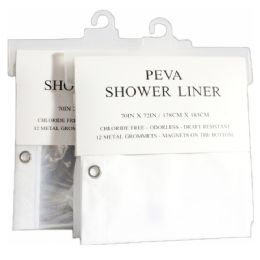 24 pieces 70" X 72" Peva Solid Shower Curtain With Grommets And Magnets C/p 24 - Shower Curtain
