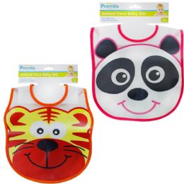 144 pieces Premia Peva Baby Animal Face Bib 2-Assorted C/p 144 - Baby Accessories