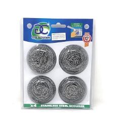 36 Wholesale Scourer, 4pc Stainless Steel C/p 36