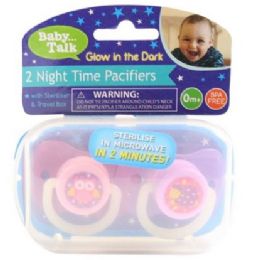 36 pieces Baby 2pk Night Time Pacifiers C/p 36 - Baby Accessories