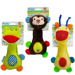 24 pieces Animal Soft Rattle Monkey/giraffe/frog C/p 24 - Baby Toys