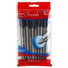 72 of Cello Smooth 10 Pack Ball Point Pens, Black C/p 72
