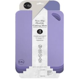 24 pieces 4pk 11"x7" Purple NoN-Slip Flex Cutting Mats C/p 24 - Cutting Boards