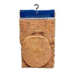 12 of 3pc Evelyn Taupe Bath Mat C/p 12