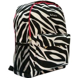 24 pieces Black/white Zebra Print Backpack C/p 24 - Backpacks 18" or Larger