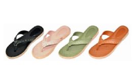 48 Wholesale Women's Jewel Sandal Flip Flop
