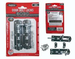 96 Pieces 2-Piece 4" Door Bolt Locks In Black - Doors