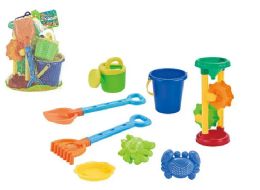 12 Bulk Beach Toys - 8 Piece Set With Net Backpack