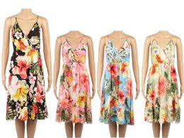 48 of Womens Fashion Tropical Flower Print Dress In Assorted Color