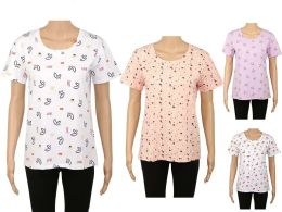 60 Pairs Women's Fashion Print T-Shirt - Women's T-Shirts