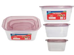 48 Bulk 3 Pieces Rectangular Food Storage