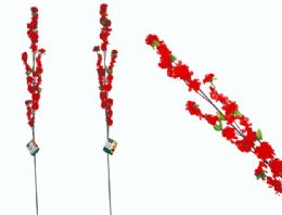 144 Pieces 60-Head Cherry Blossom In Red - Artificial Flowers