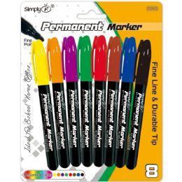 24 Packs Assorted Colors Fine Tip Permanent Markers 8 Pack - Markers