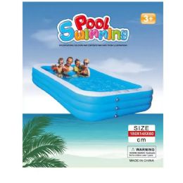6 Pieces Inflatable 3 Tier Rectangle Pool - 70" X 57" X 24" - Inflatables
