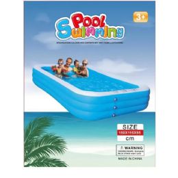 8 Pieces Inflatable 3 Tier Rectangle Pool - 59" X 45" X 22" - Inflatables