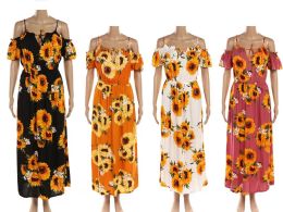 48 Pieces Womens Fashion Floral Summer Dress In Assorted Color - Womens Sundresses & Fashion