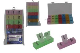 144 Pieces 7-Day Pill Box In Multicolor - Pill Boxes and Accesories