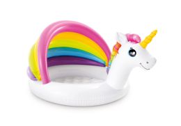 6 Pieces Inflatable Canopy Unicorn Baby Pool - 50" X 40" X 27" - Inflatables
