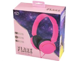 24 pieces Ihip Flare Deep Base Over Ear Headphones In Pink - Headphones and Earbuds