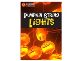 12 pieces 10 Led Plastic Blow Mold Pumpkin String Light Set - LED Party Supplies