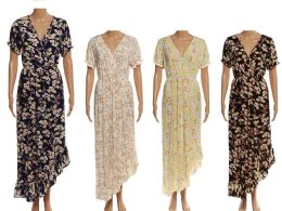 48 Pieces Womens Long Flower Fashion Sun Dresses In Assorted Colors - Womens Sundresses & Fashion