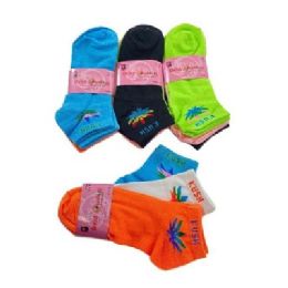60 Pairs Ladies Ankle Socks With Kush Printed Size 9-11 - Womens Ankle Sock