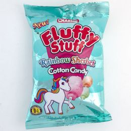 48 pieces Cotton Candy Fluffy Stuff Rainbbow Sherbert 2.1 Oz On Merchandise Strip - Food & Beverage