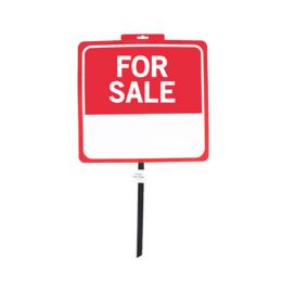 24 pieces Sign For Sale 14x15 26in W/pole Weatherproof Plastic Perforated Header Label - Sign