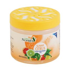 12 Wholesale Odor Absorbing Gel 8oz Jar Sunny Citrus Great Scents