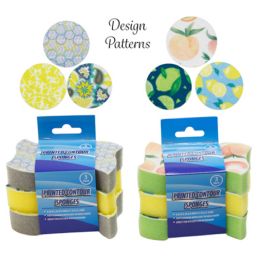 36 of Sponge Contour 3pk/2ast Printed Pattern Clean Sleeve Card 4.33 X 2.36 X 0.98in