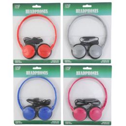 24 of Headphones W/microphone & Volume Control 4ast Colors Blistercard 3.5mm Jack/48in Cord