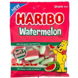12 of Gummi Candy Haribo Watermelon3.1 Oz Peg Bag