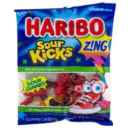 12 pieces Candy Sour Kicks Haribo3.6 Oz Peg Bag - Food & Beverage