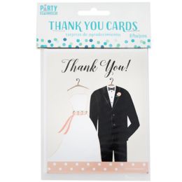 144 Bulk Thank You Cards Wedding Attire 8ct