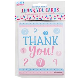 144 pieces Thank You Cards Pink Or Blue? 8ct - Invitations & Cards